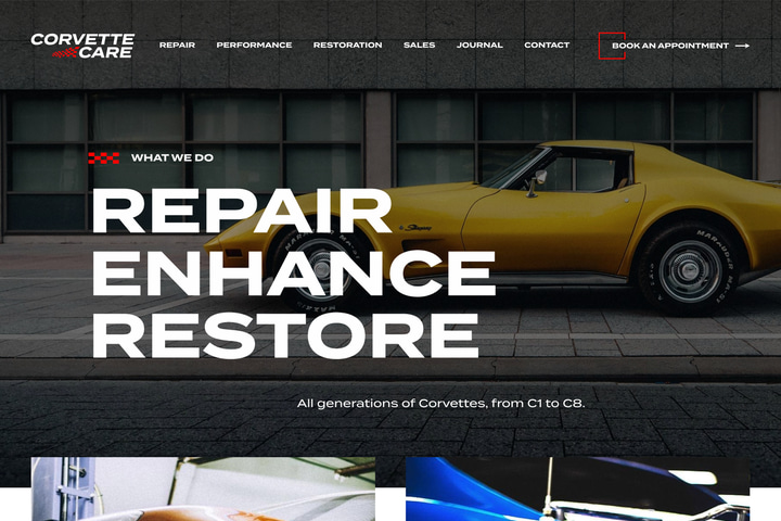 Corvette Care website preview
